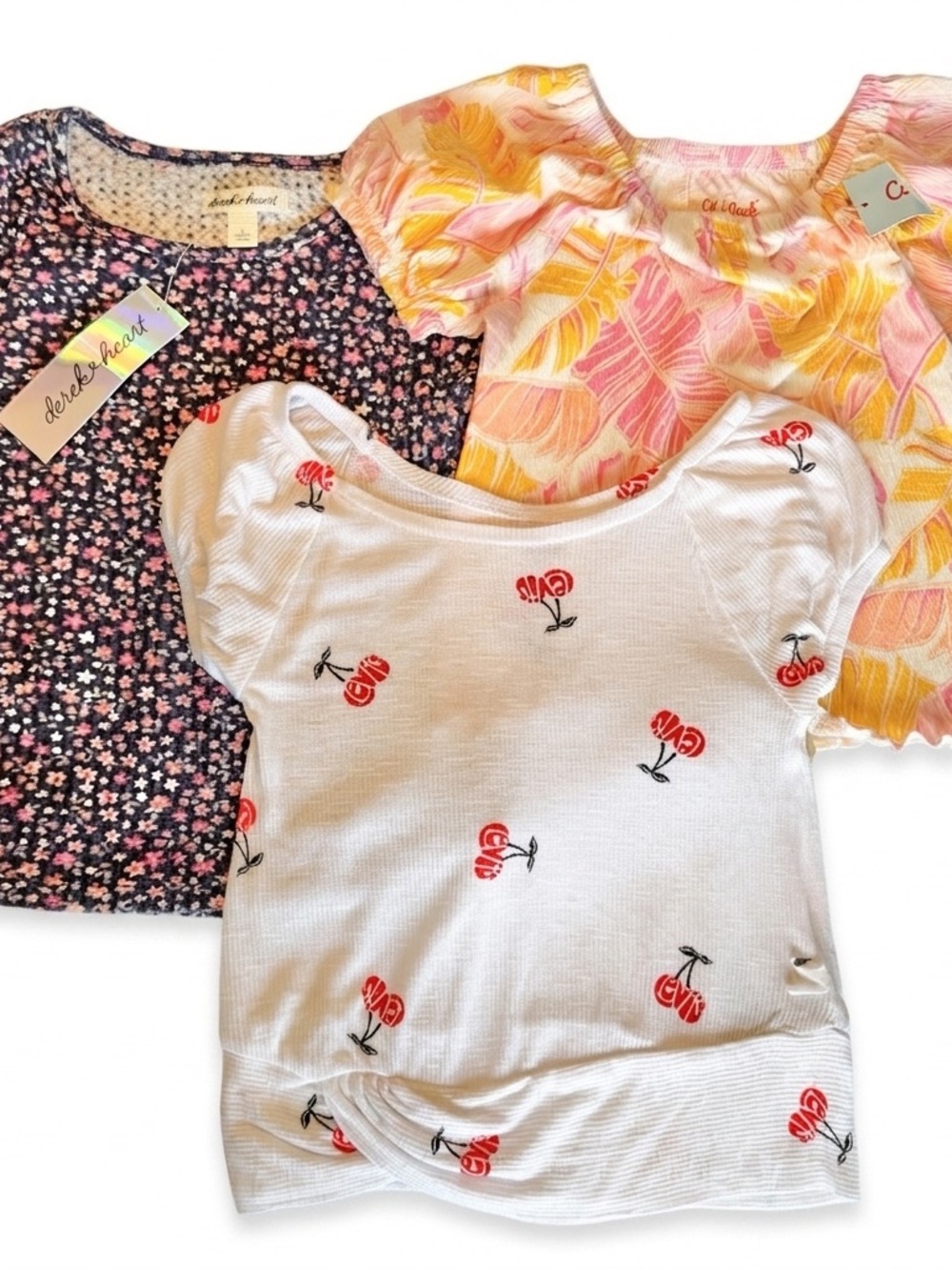 NWT Girls Top Bundle - Levi's, Cat & Jack, and Derek Heart